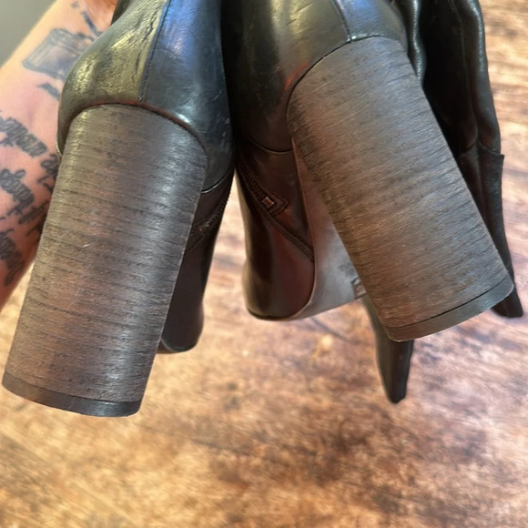 Brand new Free People Bright Lights Tall black leather patchwork heeled boots - Picture 13 of 16